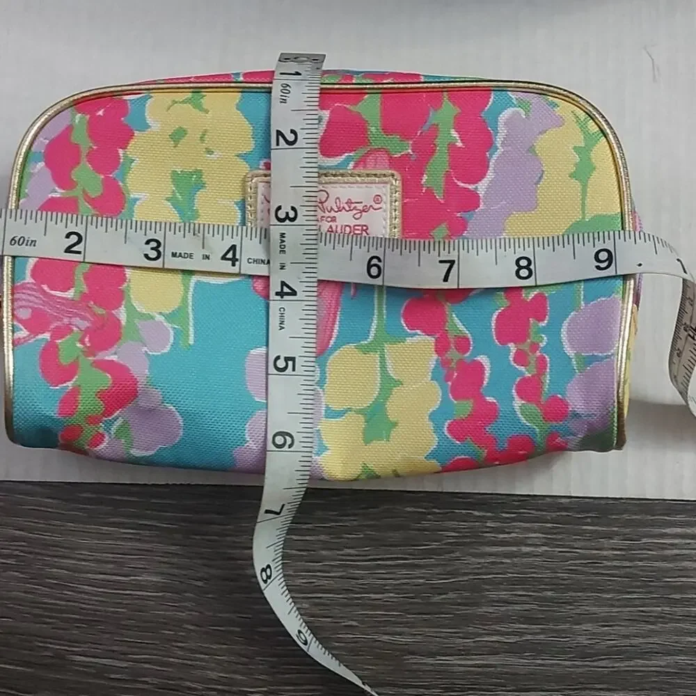 Lilly Pulitzer for Estee Lauder Floral Cosmetic Makeup Bag Case Weekend Travel